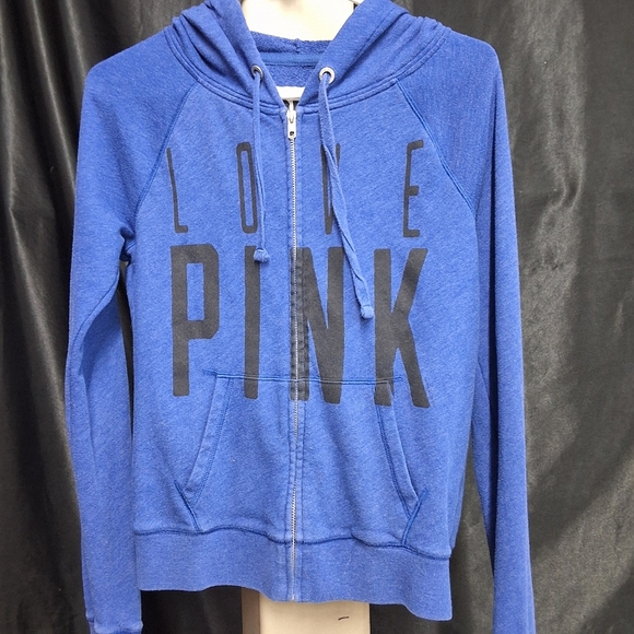 PINK Victoria's Secret Blue and Black Sweatshirt - Picture 5 of 10